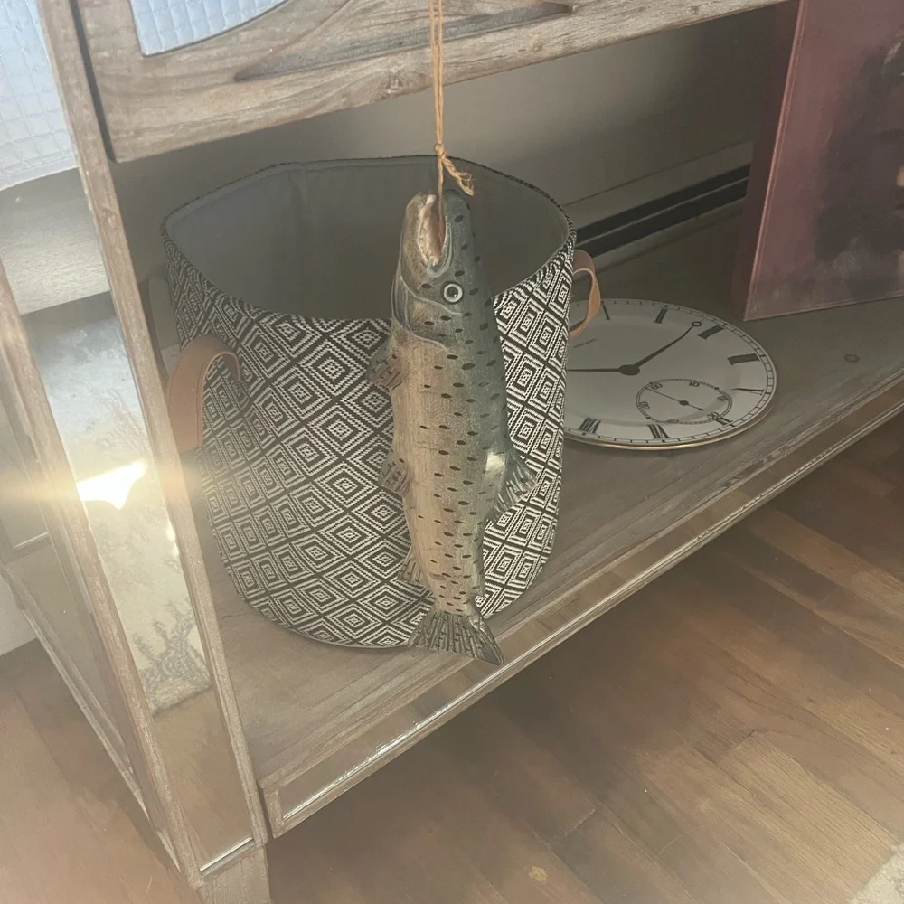 Handcrafted Brown/Green Decorative Fish Wall Art - Pets Fish